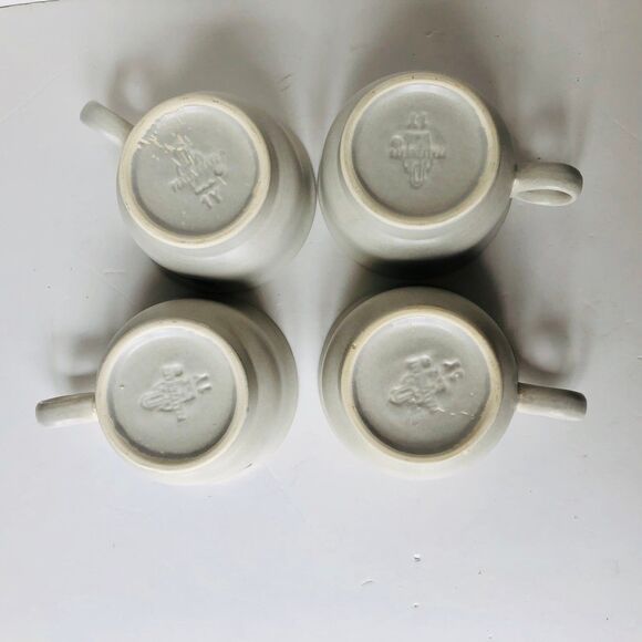 VINTAGE PFALTZGRAFF YORKTOWNE FLAT CUPS 4 PC. COFFE/TEA STONE MUGS - Picture 8 of 8